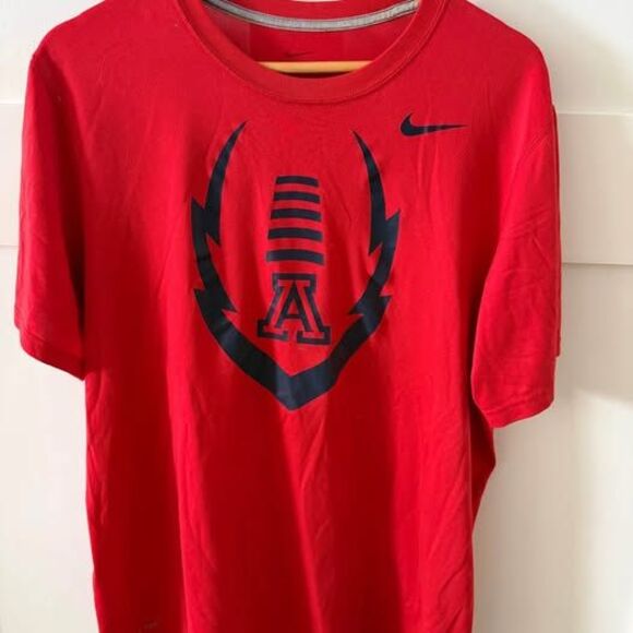 Mens University of Arizona Wildcats Nike Dri-Fit T-Shirt Red Size Large 🏈 - Picture 1 of 3